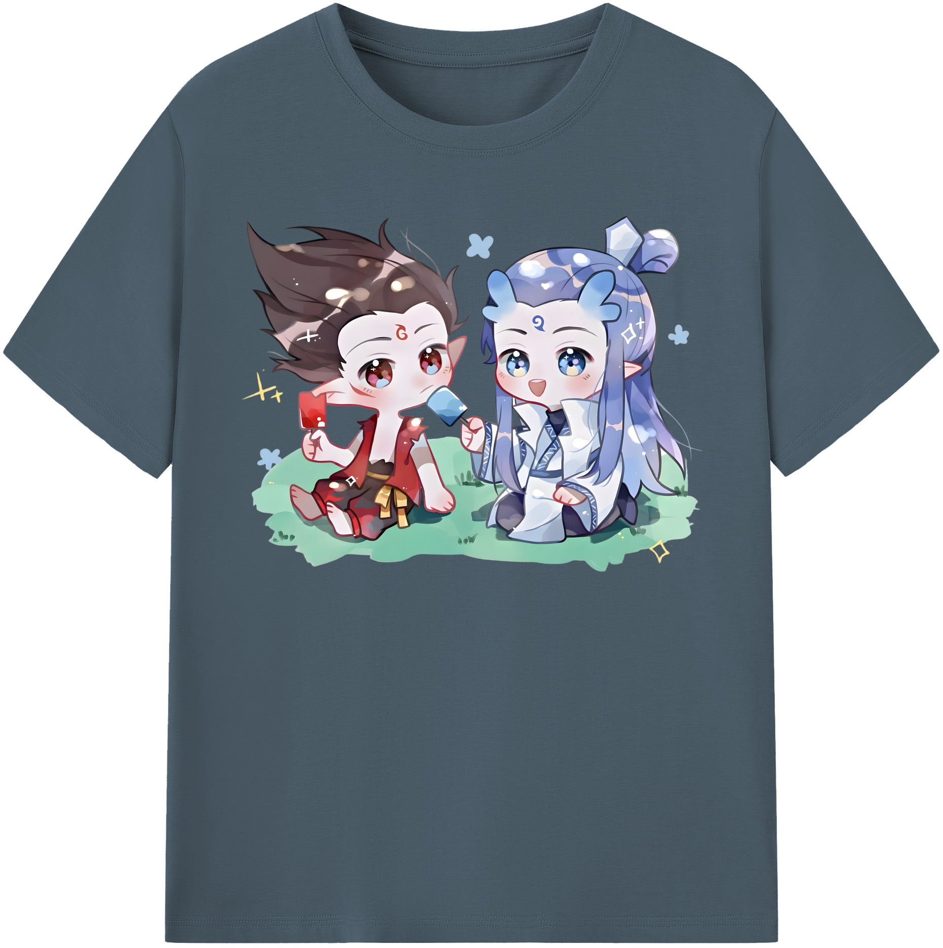 （画像用） Ne Zha 2 ナタ 魔童の大暴れ 綿100％半袖Tシャツ（フロントプリント）